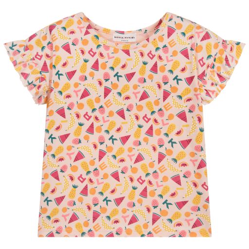 Sonia Rykiel Paris-Pink Cotton Fruit T-Shirt | Childrensalon Outlet