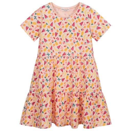 Sonia Rykiel Paris-فستان قطن لون زهري بطبعة ملونة | Childrensalon Outlet