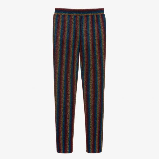 Sonia Rykiel Paris-Rainbow Stripe Lurex Leggings | Childrensalon Outlet
