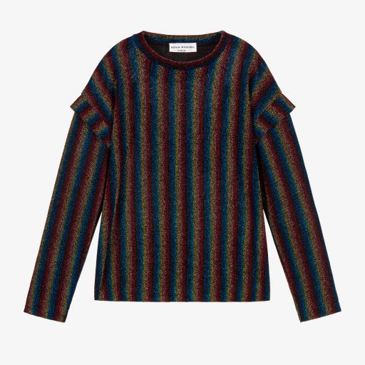 Sonia Rykiel Paris-توب لوريكس مقلم بألوان قوس قزح غليتر للبنات | Childrensalon Outlet