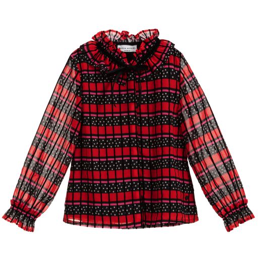 Sonia Rykiel Paris-Red & Black Striped Blouse | Childrensalon Outlet