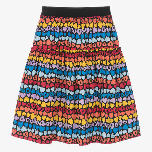 Sonia Rykiel Paris-Teen Girls Black Cotton Heart Skirt | Childrensalon Outlet