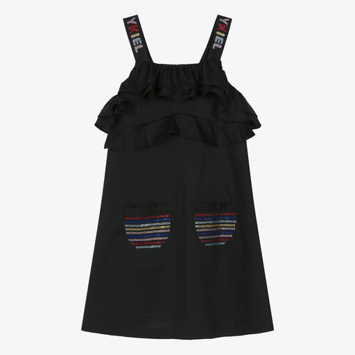 Sonia Rykiel Paris-Teen Girls Black Cotton Poplin Dress | Childrensalon Outlet