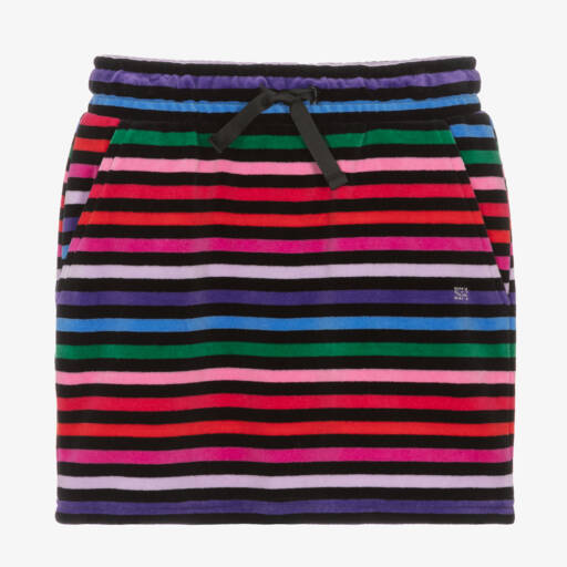 Sonia Rykiel Paris-Teen Girls Black Striped Velour Skirt | Childrensalon Outlet