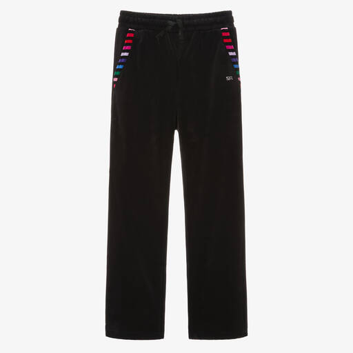 Sonia Rykiel Paris-Teen Girls Black Velour Joggers | Childrensalon Outlet
