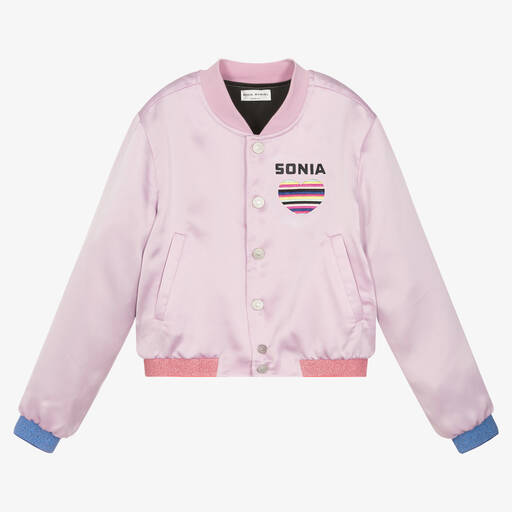 Sonia Rykiel Paris-Teen Girls Purple Satin Bomber Jacket | Childrensalon Outlet
