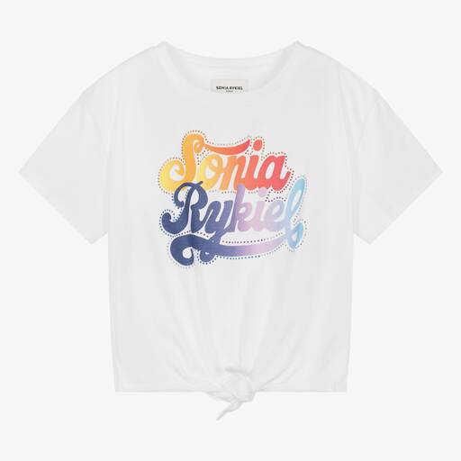 Sonia Rykiel Paris-Teen Girls White Organic Cotton T-Shirt | Childrensalon Outlet