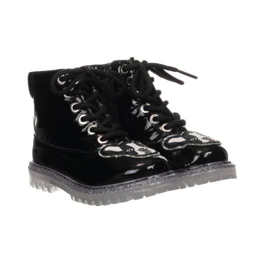 Sophia Webster Mini-Black Patent Leather Boots | Childrensalon Outlet