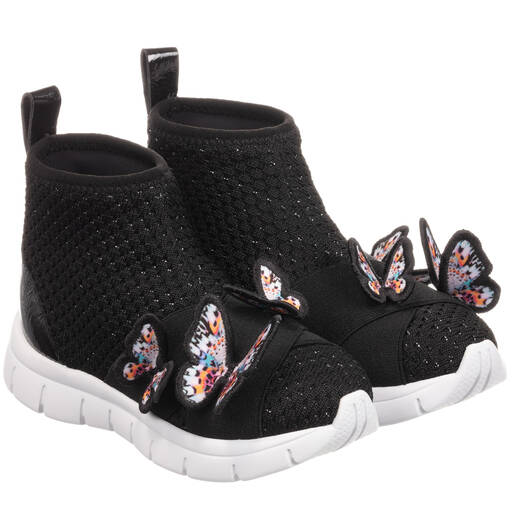 Sophia Webster Mini-Girls Black Sock Trainers | Childrensalon Outlet