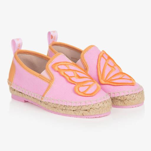 Sophia Webster Mini-Girls Pink Butterfly Espadrilles | Childrensalon Outlet