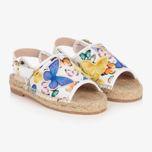Sophia Webster Mini-Girls White Butterfly Espadrille Sandals | Childrensalon Outlet
