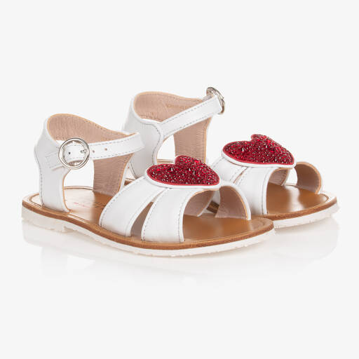 Sophia Webster Mini-Белые кожаные сандалии Amora | Childrensalon Outlet