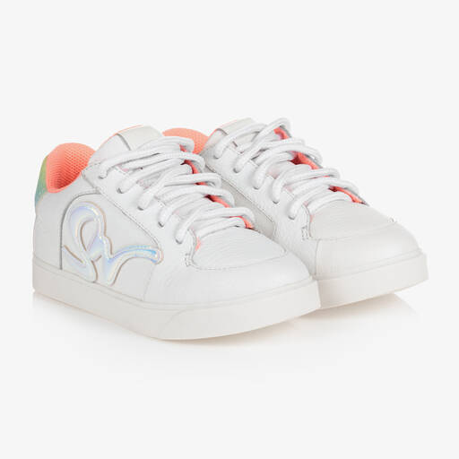 Sophia Webster Mini-Girls White Stomp Trainers | Childrensalon Outlet