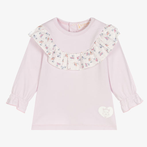 Sophie la Girafe-Baby Lilac Cotton Ruffle Top | Childrensalon Outlet