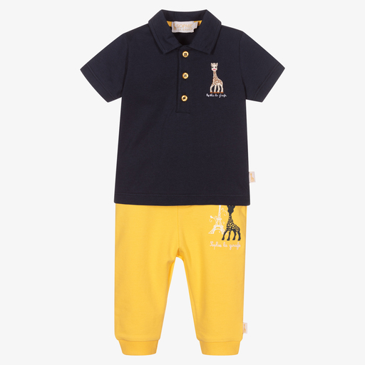 Sophie la Girafe-Baby Yellow & Blue Trouser Set | Childrensalon Outlet