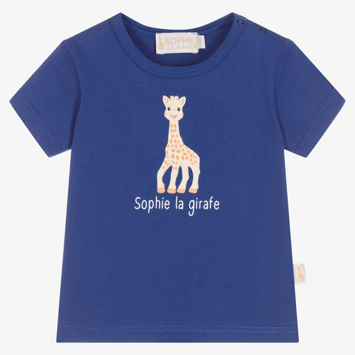 Sophie la Girafe-تيشيرت قطن جيرسي لون أزرق للمواليد | Childrensalon Outlet