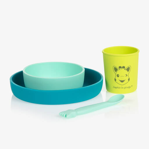 Sophie la Girafe-Blue Tableware Set (Set of 4) | Childrensalon Outlet