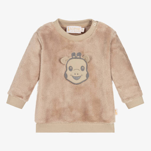Sophie la Girafe-Brown Plush Logo Sweatshirt | Childrensalon Outlet