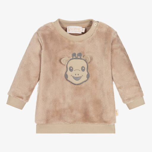 Sophie la Girafe-Braunes Sweatshirt in Fell-Optik | Childrensalon Outlet