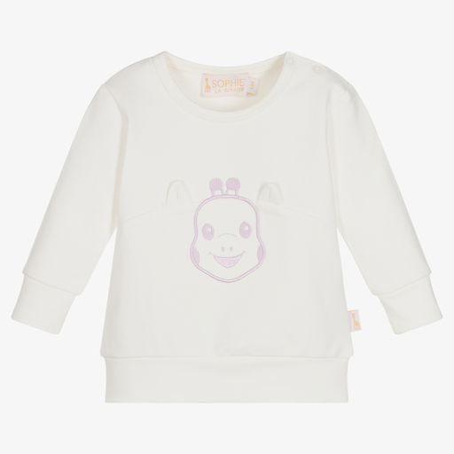 Sophie la Girafe-Ivory Cotton Baby Sweatshirt | Childrensalon Outlet