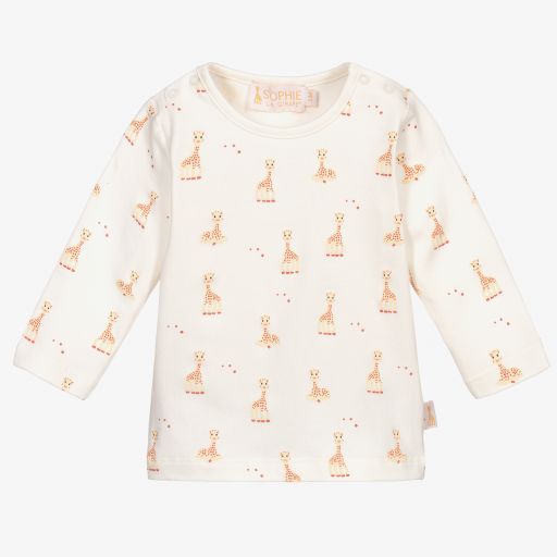 Sophie la Girafe-Ivory Cotton Giraffe Top | Childrensalon Outlet