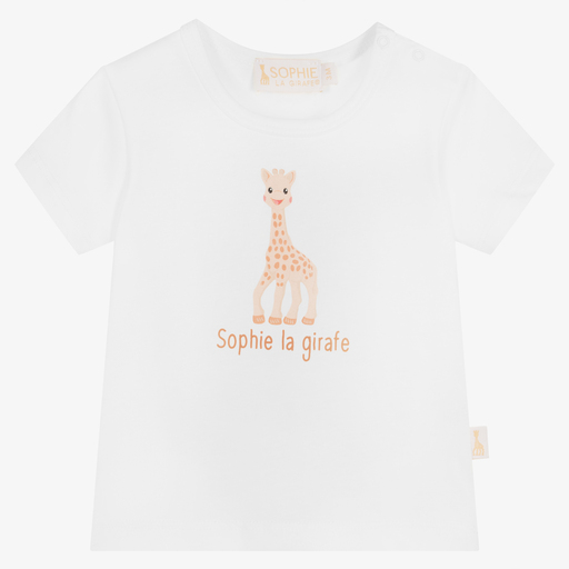 Sophie la Girafe-Ivory Cotton Logo Baby T-Shirt | Childrensalon Outlet