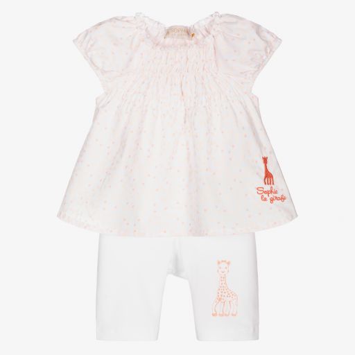 Sophie La Girafe Baby Girls White & Pink T-Shirt Set