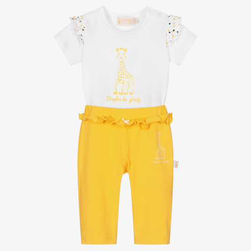 Sophie la Girafe-Ensemble pantalon blanc/jaune | Childrensalon Outlet