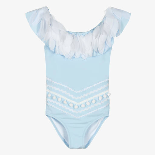 Stella Cove-Girls Blue Petal Swimsuit | Childrensalon Outlet