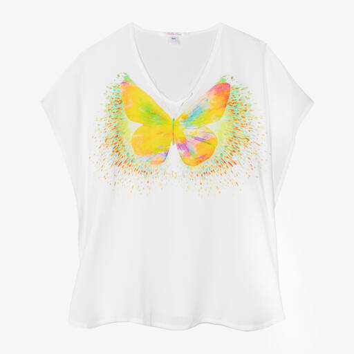 Stella Cove-Girls White Butterfly Kaftan | Childrensalon Outlet
