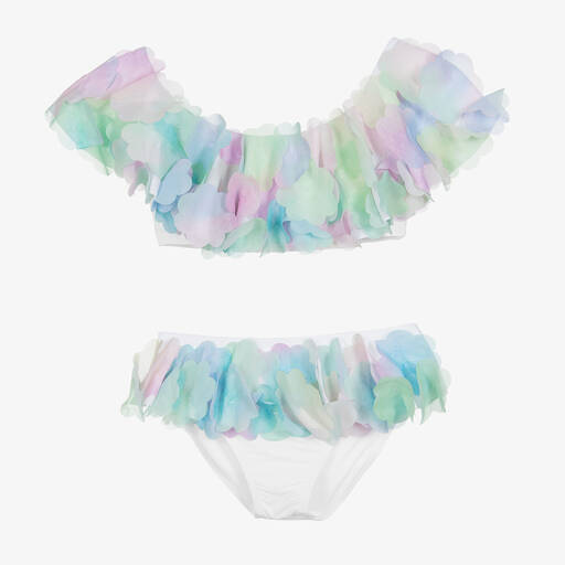 Stella Cove-Teen Girls White Floral Ruffle Bikini | Childrensalon Outlet
