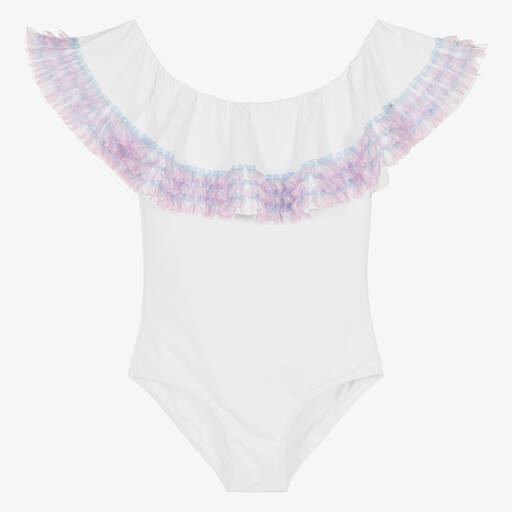 Stella Cove-Белый купальник с оборкой для подростков | Childrensalon Outlet