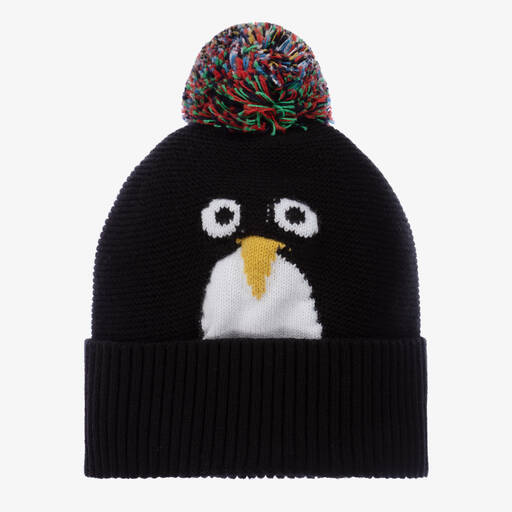 Stella McCartney Kids-Schwarze Baby-Pinguin-Strickmütze | Childrensalon Outlet