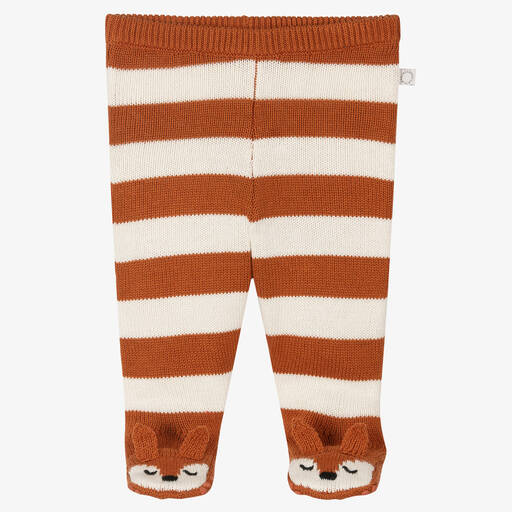Stella McCartney Kids-Baby Brown Knitted Fox Leggings | Childrensalon Outlet