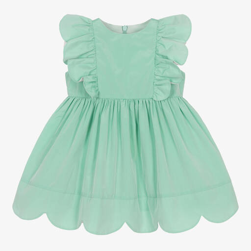 Stella McCartney Kids-Baby Girls Green Frilled Taffeta Dress | Childrensalon Outlet