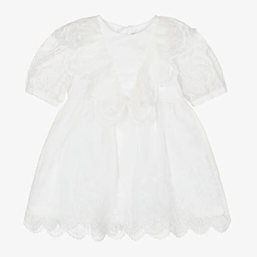 Stella McCartney Kids-Baby Girls Ivory Silk Dress | Childrensalon Outlet