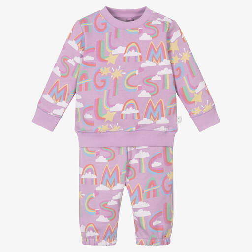 Stella McCartney Kids-بدلة رياضية أطفال بناتي قطن لون بنفسجي وأرجواني | Childrensalon Outlet