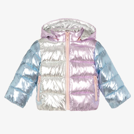 Stella McCartney Kids-جاكيت بافر أطفال بناتي لون زهري متاليك | Childrensalon Outlet