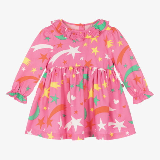 Stella McCartney Kids-طقم فستان أطفال بناتي ليوسيل لون زهري فاقع | Childrensalon Outlet