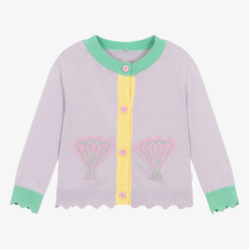 Stella McCartney Kids-Baby Girls Purple Cotton Knit Cardigan | Childrensalon Outlet