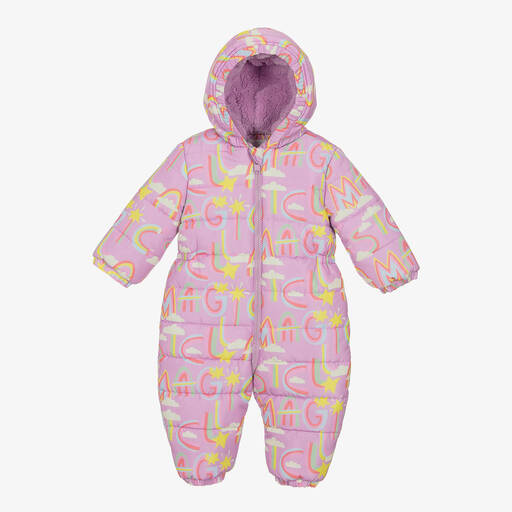 Stella McCartney Kids-Combinaison de ski mauve arc-en-ciel bébé fille | Childrensalon Outlet