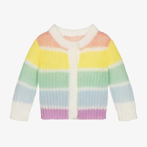 Stella McCartney Kids-كارديغان أطفال بناتي محبوك بألوان قوس قزح | Childrensalon Outlet