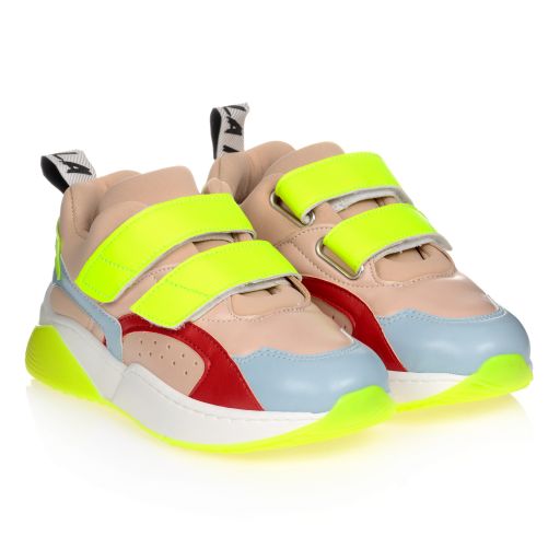 Stella McCartney Kids-Beige Faux Leather Trainers | Childrensalon Outlet