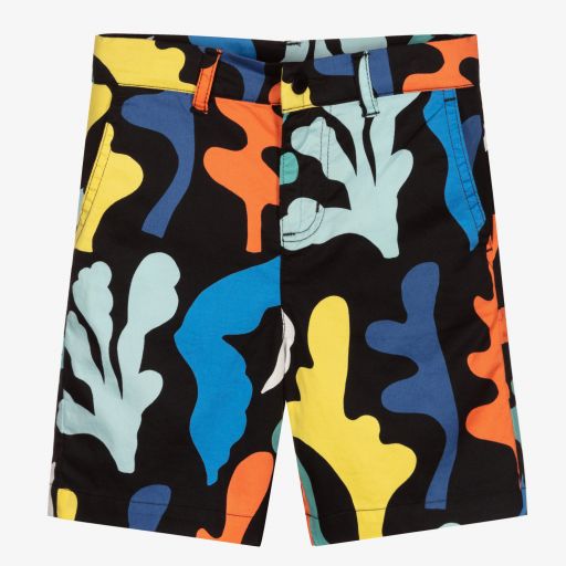 Stella McCartney Kids-Black Seaweed Print Shorts  | Childrensalon Outlet