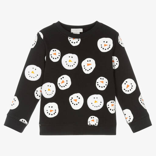 Stella McCartney Kids-Черный свитшот со снеговиками | Childrensalon Outlet