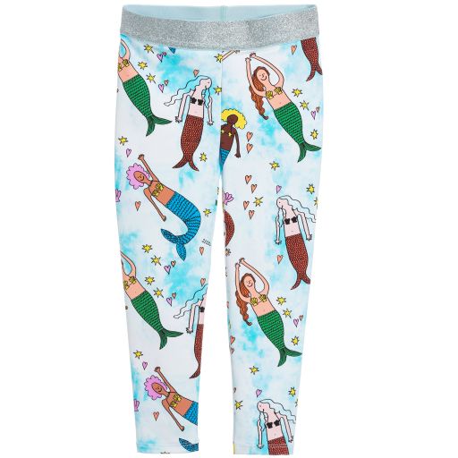 Stella McCartney Kids-Blue Mermaid Leggings (UPF50+) | Childrensalon Outlet