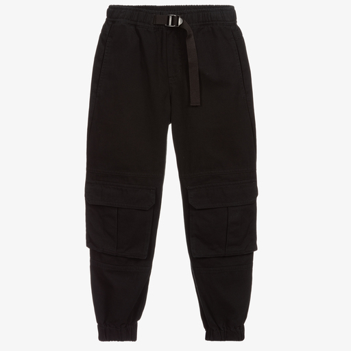 Stella McCartney Kids-Boys Black Cargo Trousers | Childrensalon Outlet