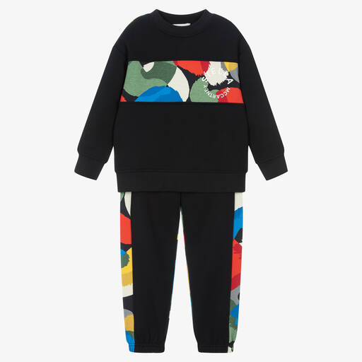 Stella McCartney Kids-Trainingsanzug aus schwarzer Baumwolle in Tarnoptik für Jungen | Childrensalon Outlet