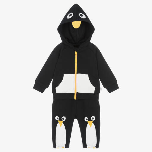 Stella McCartney Kids-Boys Black Cotton Penguin Tracksuit | Childrensalon Outlet