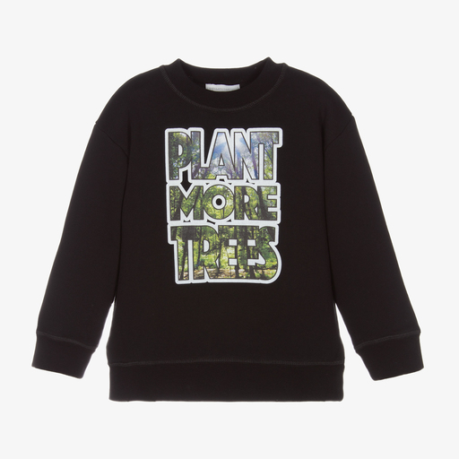 Stella McCartney Kids-Boys Black Cotton Sweatshirt | Childrensalon Outlet